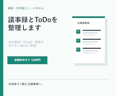 録音やメモから議事録とToDoを整理します イメージ1