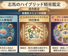 あなたの運命を【3つの占術】で占います 3つの専門占術を融合。本質と運勢をロジカルに分析します。