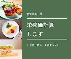 管理栄養士がお食事・レシピの栄養価を計算します イメージ1