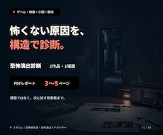 ホラー作品の恐怖演出を分析・改善します イメージ1