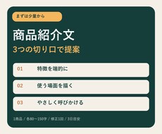 商品の魅力が伝わる紹介文を3案作ります イメージ1