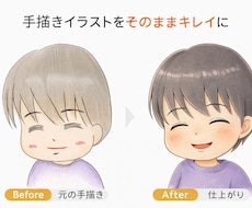 顔アイコン限定手描きイラストをAI補正で清書します イメージ1