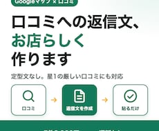 Googleマップの口コミ返信文を作成します イメージ1