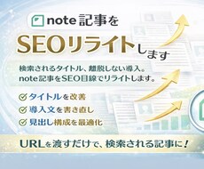 先着5名モニターnote記事をSEOリライトします タイトルと導入でクリックが変わるnote記事をSEO目線で