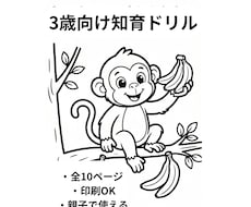 3歳向け知育ドリル作成します 飽きずに続く！遊びながら学べるはじめての知育ドリル