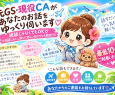 元GS✈️現役CA✈️があなたとゆっくりお話します 話したいだけでOK♡あなたの気持ちに寄り添います。お気軽に♡
