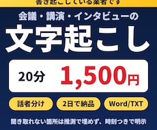 会議・講演・インタビューを正確に文字起こしします イメージ1