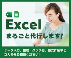 Excel(エクセル)の作業をまるごと代行します データ入力、整理、グラフ化、様式作成などお任せください！