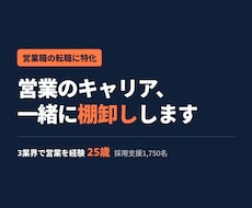 営業職の転職相談・キャリアの棚卸しをします イメージ1