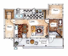 即レス◎現役パース屋が手描きの間取り図を作成します 現役不動産屋IC×パース屋が販売活動をサポートします。