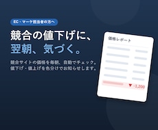 競合サイトの価格を毎朝自動でチェックします イメージ1