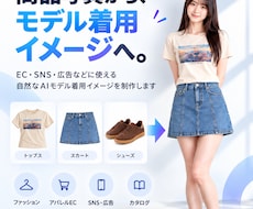 商品画像からAIモデル着用イメージを制作します イメージ1