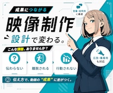 短時間で理解できる企業向け動画を制作します 迷わない、ズレない。構成から整え、パッと伝わる動画に