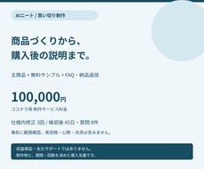 商品から購入後の案内まで一式制作します 商品・販売素材・問い合わせ原稿をまとめて