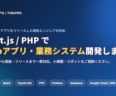 Next.jsでWebアプリ・業務システム作ります 個人開発でアプリをリリースした現役エンジニアが対応