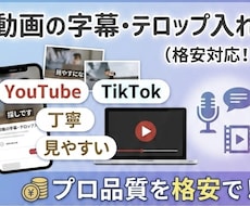 格安で動画の字幕・テロップ入れをいたし⁠ます イメージ1
