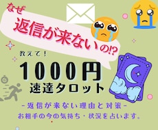 返信が来ない理由と相手の気持ち等占います 今すぐ知りたい方向けの鑑定スピード特化MENU