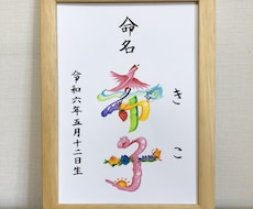 縁起の良い花文字で命名書をお書きします イメージ1