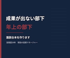 成果が出ない部下との面談台本を作りますます 年上・格上の相手にも対応／原因を5つに分解して設計
