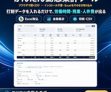 打刻データを入れるだけの勤怠集計ツールお渡しします イメージ1