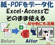 紙資料・PDFを使えるデータに整えます イメージ1