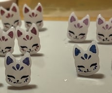 狐のイヤリング、ピアスお作りします 白狐か黒狐のイヤリング、ピアスはいかがでしょうか？