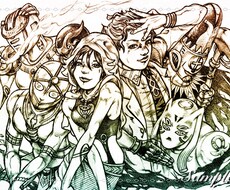 ジョジョ風の似顔絵アナログタッチでお描きします フォローかサービスお気に入り登録で1枚につき500円OFF！