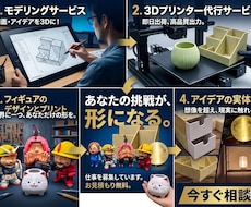 3Dプリント　モデリング　フィギュアも対応します 370℃対応機＆スキャナー保有！設計から3D出力まで一括代行
