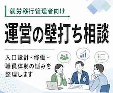 就労移行管理者の運営相談をしますます イメージ1