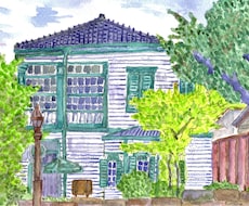 透明水彩絵の具を使って風景イラスト描きます イメージ1