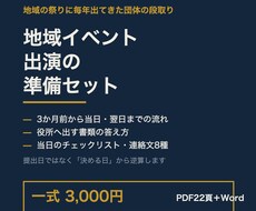 地域イベント出演の準備セット一式をお渡しします イメージ1