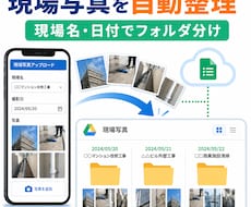 現場写真を現場名と日付で自動整理します イメージ1