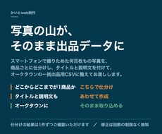 ヤフオクの一括出品用CSVを写真から作ります 撮った写真を商品ごとに仕分け、オークタウンのCSVに整えます