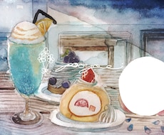 メニューの食べ物水彩画で描きます イメージ1