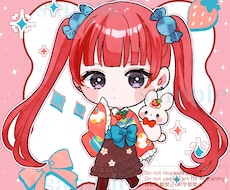 ふんわりかわいい♪ミニキャライラスト描きます キュートなミニキャラ♪デフォルメイラスト♪