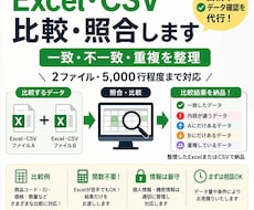 Excel・CSVのデータ照合し違いを一覧化します イメージ1