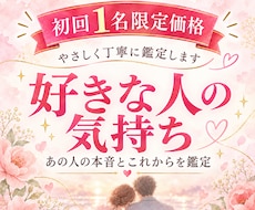 先着者限定値段！好きな人の気持ちと今後を鑑定します イメージ1