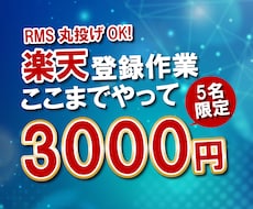 先着5名様！楽天・Yahoo商品登録を代行します イメージ1
