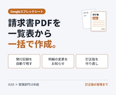 請求書などの帳票を一覧表から自動で作成します イメージ1