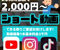2本同時で1本2千円～！ショート動画編集承ります イメージ1
