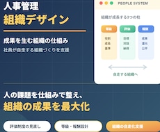 成果を生む人事管理・組織デザインの設計を支援します 企業の成長ステージに合わせた社員が自走する組織づくりを支援