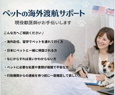 ペットの海外赴任、海外渡航の手続きをサポートします 現役獣医が国ごとに異なる動物検疫制度を出国前に整理します！