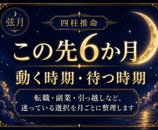 この先6か月、動く時期と待つ時期をお伝えします イメージ1