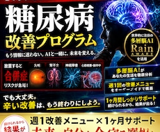 世界最先端の多層脳AIで糖尿病改善を支援します 多層脳AIが週1改善メニューを1ヶ月構築