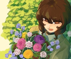 人物の魅力が伝わる絵の具調の一枚絵お描きします イメージ1