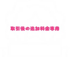 取引後の追加料金専用となります イメージ1