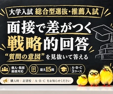 大学総合型選抜・推薦入試の面接を成功に導きます ５００件以上の実績あるプロが戦略的に添削します。