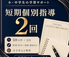 小・中学生を50分枠×2回で個別指導します 授業45分×2回で苦手単元を集中的に整理