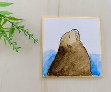 ワンコインでミニ色紙にイラストを描きます イメージ1