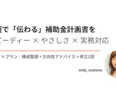 補助金計画書の方向性整理＋初回アドバイスします まずは構成と方向性を整理したい方へ